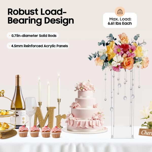 Blomsterställ, 10-delat set, hållbar akryldesign, VIT