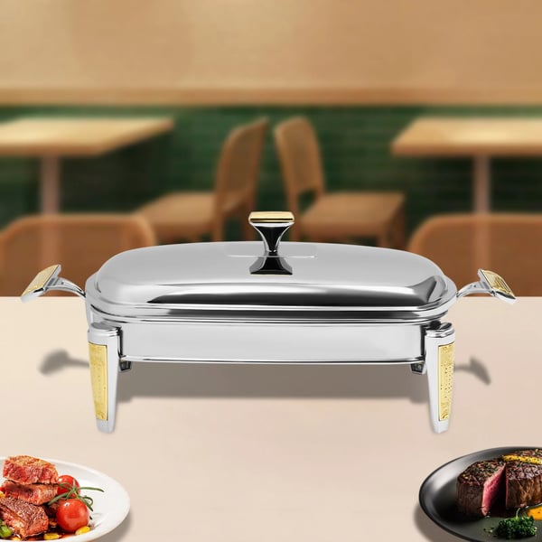 Chafing Dish, 2,2L Kapacitet, Stearinlys Opvarmningsmetode,Sølv