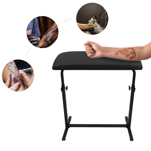 Oversize Pad Armstøtte Tattoo Stand, Højdejusterbar 67-100 cm, Maksimal Belastning 80 kg,sort