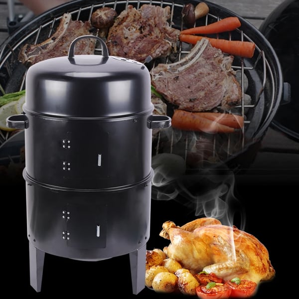 3-i-1 BBQ Grill, Alsidige Madlavningsmuligheder, Stor Kapacitet, Justerbar Vindkraft