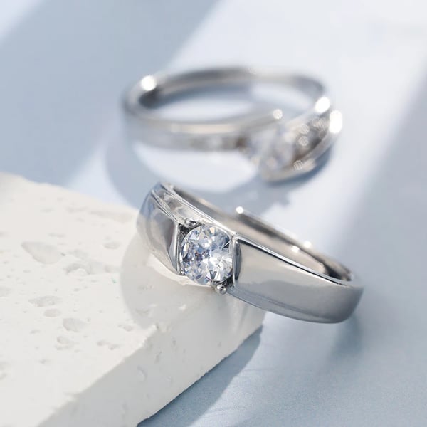 Parrings, 0,5 Karat Moissanite, Justerbar Pasform,Sølv