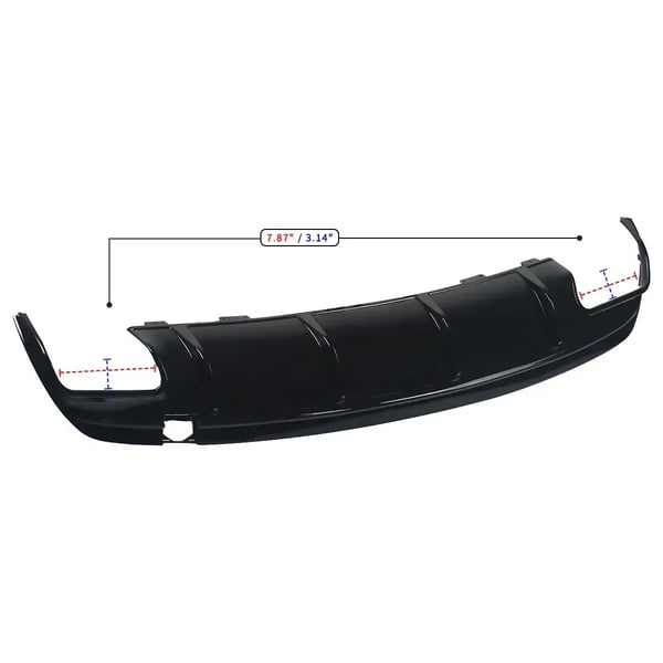Bageste kofanger diffuser, ABS plast, kompatibel med flere modeller,Glansende Sort
