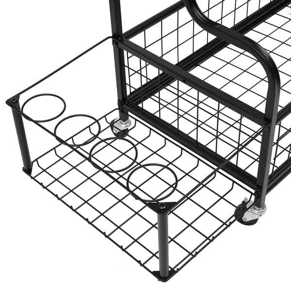 Sportsudstyr Organizer Rack, Fire-lags Opbevaring, Holdbar Konstruktion,sort