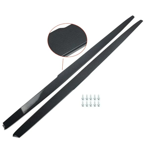 Side Skirts Panel, Carbon Fiber Look, Kompatibel med Luxury Sedan 528i,som vist