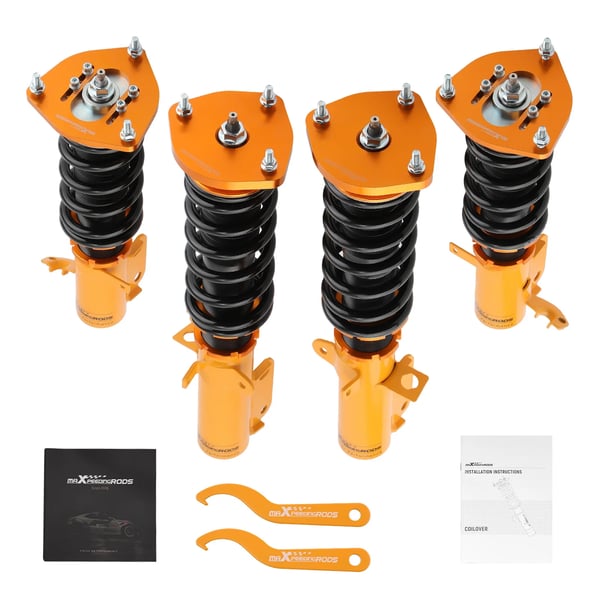 Coilover Dæmper, 24 Niveaus Justerbar Retur Dæmpning, Kompatibel med Toyota Corolla E90 E100 E110 AE92 AE101,guld