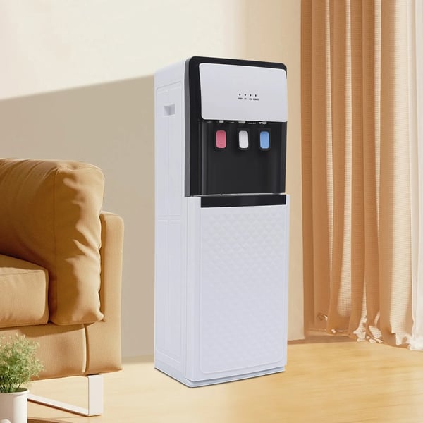 Vandkøler Dispenser, Varmt og Koldt Vand, Bundbelastet Design,HVID