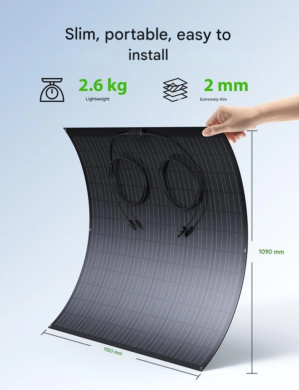 Fleksibel Solpanel, Høj Effektivitet, Ideel til Udendørs Brug,240W * 2