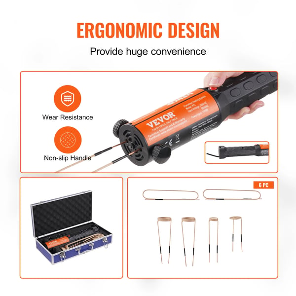 Magnetisk induktionsvarmer, 1000W effekt, ergonomisk håndtag,220V
