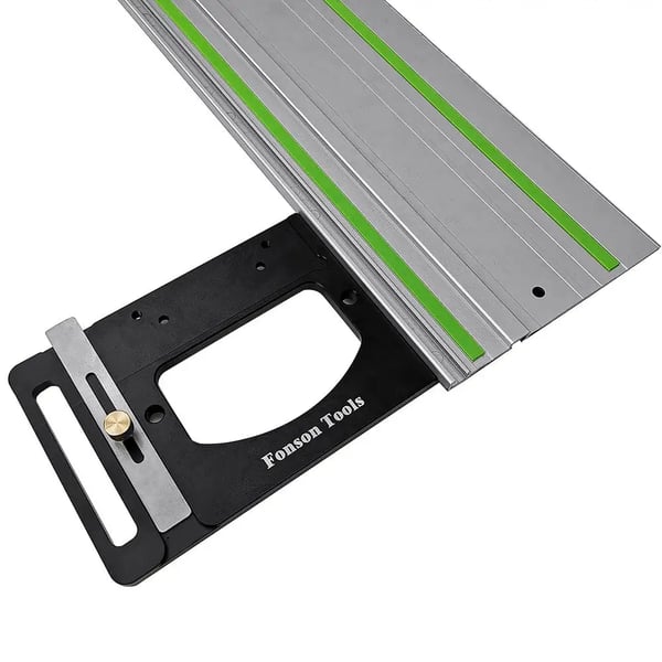 Føringsskinne til skæresav, Aluminiumlegering, 90 graders vinkel, 365mm x 150mm x 10mm, Letvægts 1 kg, Kompatibel med føringssystemer