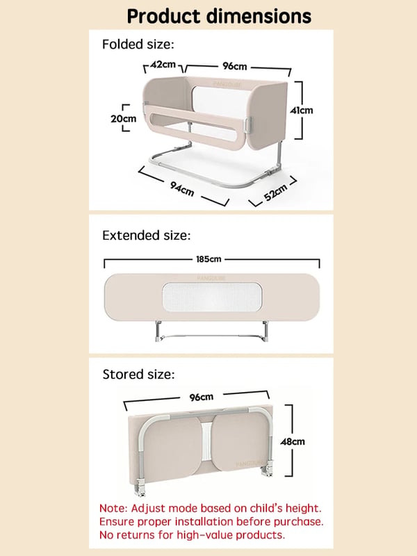 Baby Bed-in-Bed, Blødt Polyester/Bomuld, Året Rundt Brugbarhed,som billede