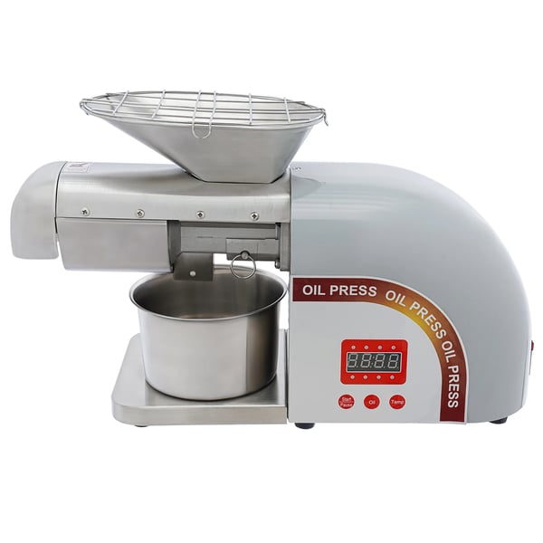 Oliepressemaskine, 1800W motor, justerbar temperaturkontrol,Sølv
