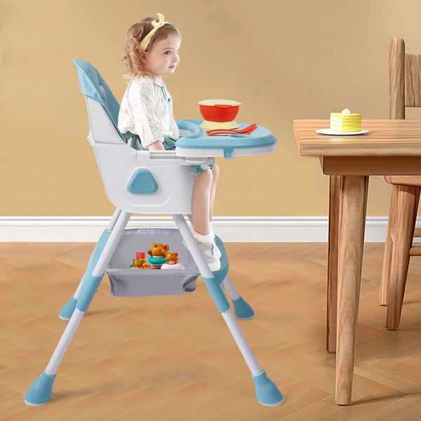 Hög stol, Säker design, Bekväm stoppning,Blå