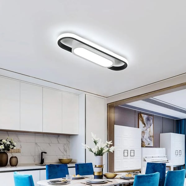 LED-kattovalaisin, moderni muotoilu, energiatehokas,musta, Kylmä valkoinen, L