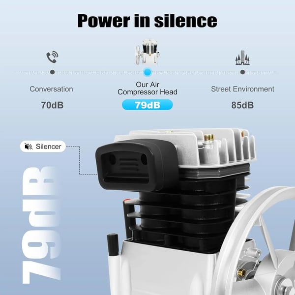Luftkompressor Pump, 3HK, Tyst Drift,Silver