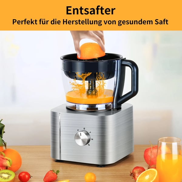 Madprocessor, 11-i-1 funktioner, 1100W effekt,EU, Sølv