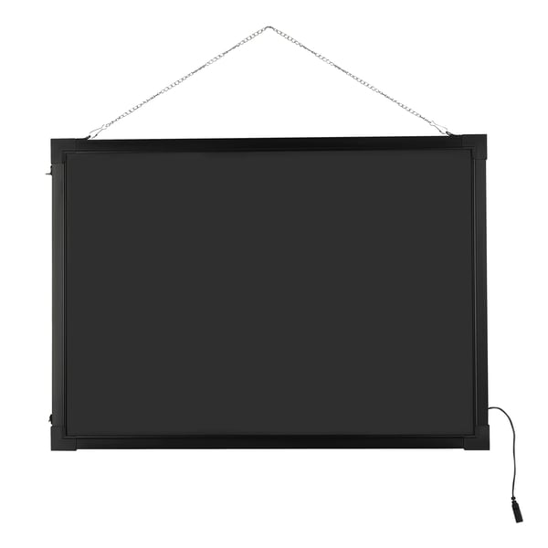 LED besked skrive tavle, 24"x32", 0,36W strøm, 18 lys effekter, hærdet glas, aluminium legering