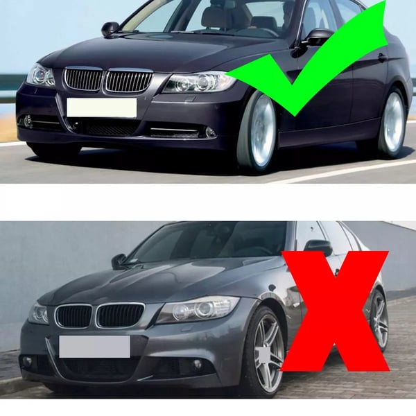 Forlygtesamling, Kompatibel med BMW E90 Halogen Refit E91 3 Serie 2005-2008, Dobbelt U-Halo LED Design, Nem Installation,par LHD