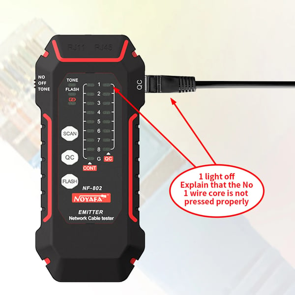 Noyafa NF-802 Kabeltester, Wiremap-funktion, understøtter CAT5 CAT6,NF-802