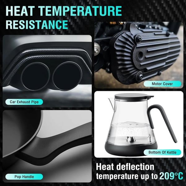 3D Filament, 1,75 mm halkaisija, korkean lämpötilan kestävyys,Musta