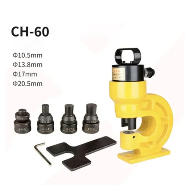 Hydraulisk hålpunch, hållbar högkolfålstål, mångsidig kompatibilitet,Gul