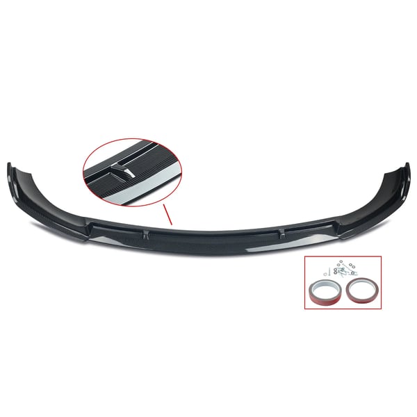 Front Bumper Lip Splitter, Holdbar ABS Plast, Nem Installation,som vist