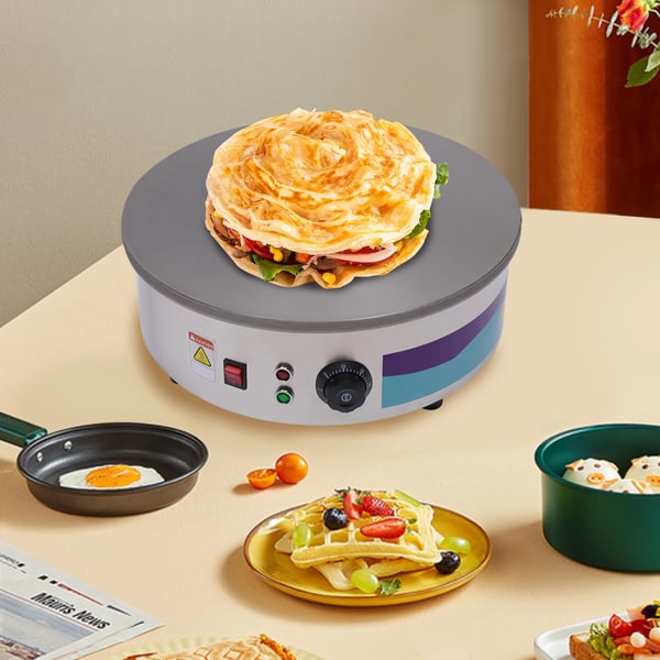 Crepe Maker, 3000W Effekt, 50-300℃ Temperaturinterval, Støbejernsmateriale, Bordmontering, 45cm Diameter