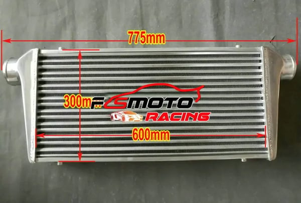Turbo Intercooler, Dimensioner 600x300x76mm, Indløb/Udløb 76mm, Materiale Legeret Aluminium, Universel Kompatibilitet, Ydelsesforbedring