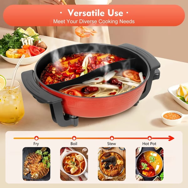Hot Pot, Multifunktionell Matlagning, Precise Temperaturkontroll,svart