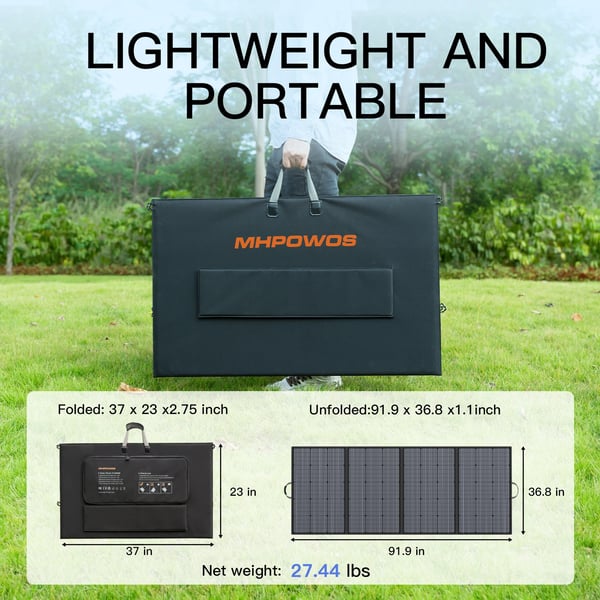 Solpanel, Fällbar Design, Hög Effektivitet,400W solpanel