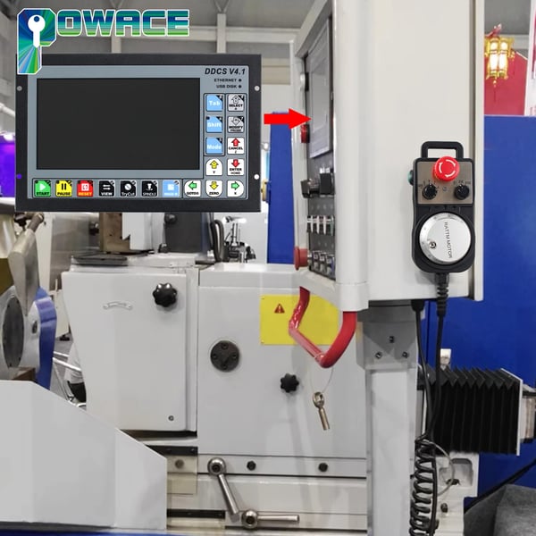 CNC bevægelseskontroller, 4-akse support, 500kHz udgangsfrekvens, 7-tommer TFT display, 18 digitale indgange, 3 digitale udgange