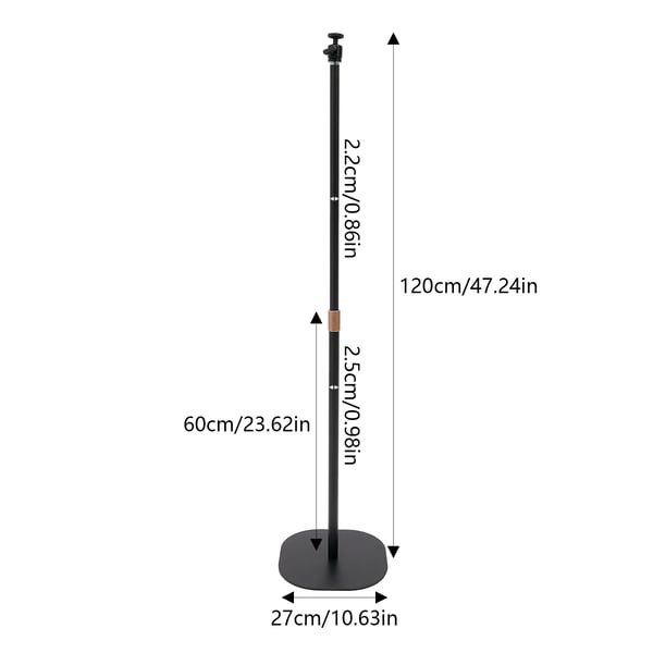 Projektorstand, Justerbar højde 25,59 - 47,24 tommer, 360° Drejning, 90° Tilt, 6,61 lbs Belastningsevne, 10,63 x 10,63 tommer Base
