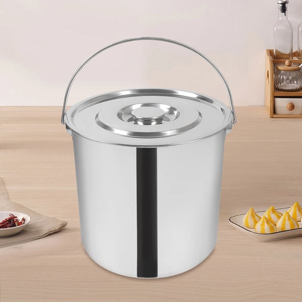 Mælkeskummer Bucket, Rustfrit Stål, Stor Kapacitet,18L, Sølv