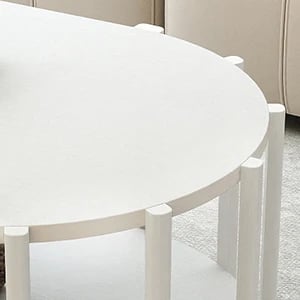 Kahvipöytä, keskitiheyksinen kuitulevy, soikea muoto, lattiatyyppinen asennus, CE-sertifioitu, runsaasti säilytystilaa