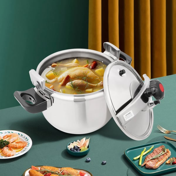 Painekeitin, ruostumaton teräs, 22L kapasiteetti,Vaaleanharmaa