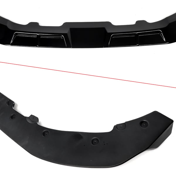 Front Bumper Spoiler, Glansende Sort Finish, Aerodynamisk Design,Glansende Sort