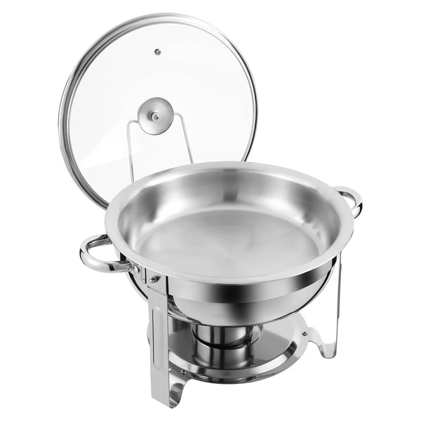 Chafing Dish Sæt, Miljøvenligt Materiale, Rund Form, Stor Kapacitet,Sølv