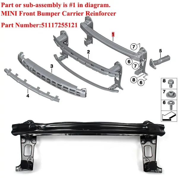 Front Bumper Forstærkning, Aluminiumlegering, 2007-2015 Kompatibilitet, Direkte Erstatning, Standard Pasform, Sort Finish