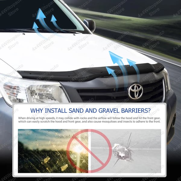 Bonnet Guard, Tuulisuojus, Helppo Asennus,TOYOTA HILUX VIGO