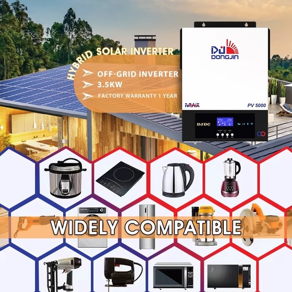 Sol inverter, 24V DC, indbygget MPPT-controller,24V, 3500W-24V-WIFI, 220-240V
