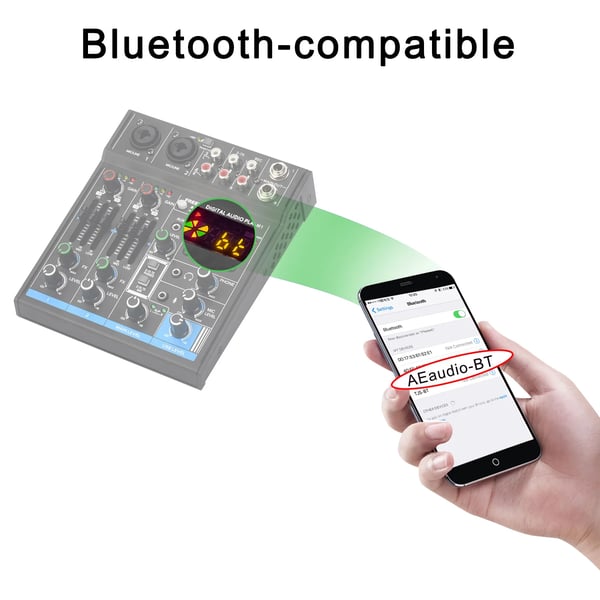 Mixing Console, 4-kanals konfiguration, Bluetooth 5.0,EU-stik
