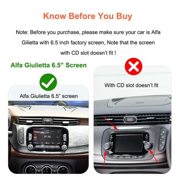 Carplay ja Android Auto -liittymä, langaton yhteys, helppo asennus,Giulietta