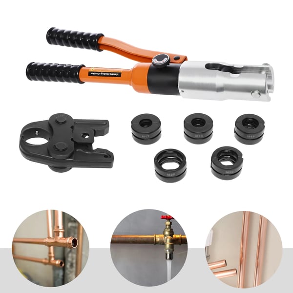 Hydraulisk Crimpværktøj, 10 Tons Kapacitet, Ergonomisk Design,Appelsin