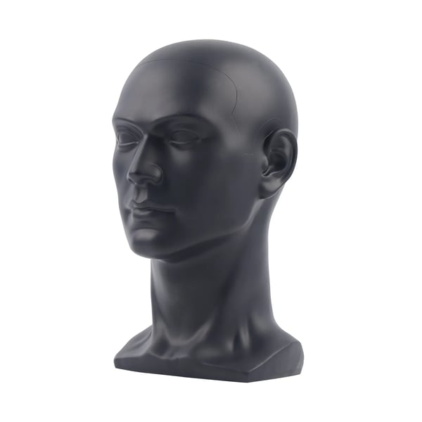 Mannequin Hoved Display, Robust Base, Praktisk Fastgørelse,Sort, 1stk/sæt