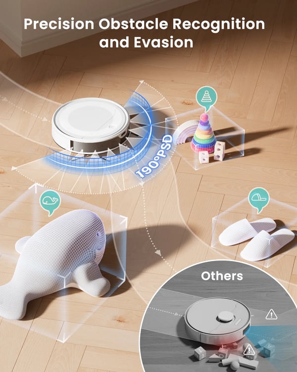 Robotstøvsuger, 6000Pa Sugeevne, Smart Navigation,M310 Ultra