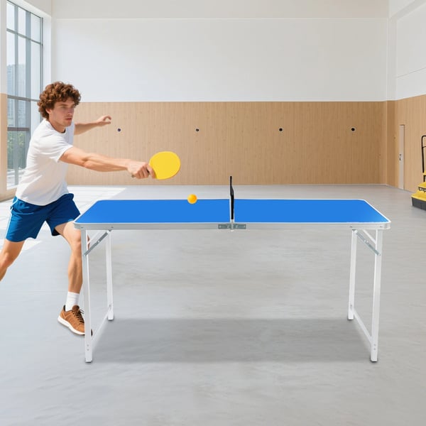 Ping Pong Bord, Bærbar, Sammenklappelig Design,Marineblå