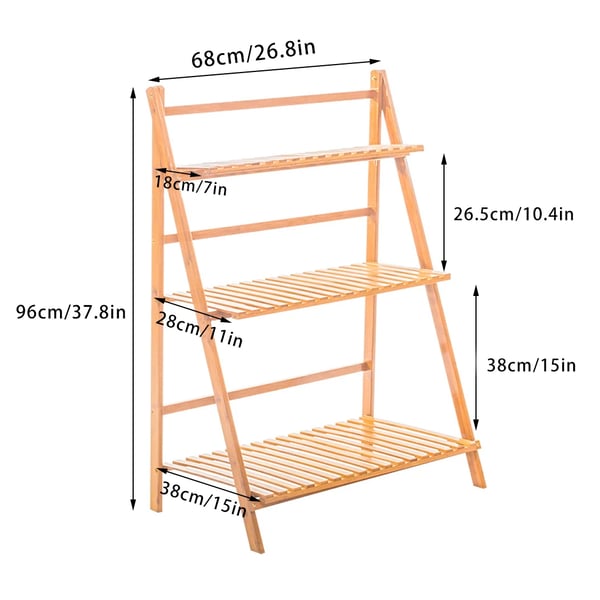 Plantebord, 3-lags design, robust bambuskonstruktion,L, Naturlig