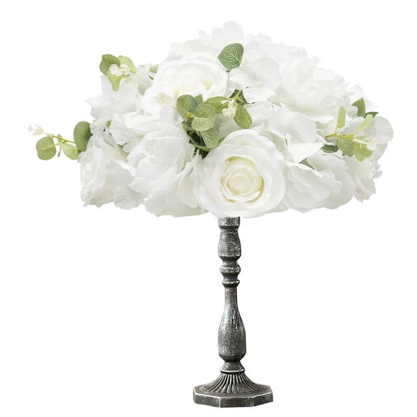 Kunstige Blomsterkugler, Non-woven Stof, 6 Blomsterkugler, Indendørs og Udendørs Brug, Hortensia og Rosen, Ideel til Bryllupper