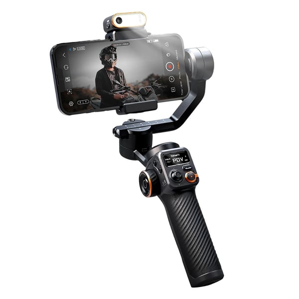 Smartphone Gimbal Stabilizer, 3-Akset Stabilisering, Trådløs Kontrol,med AI Lys