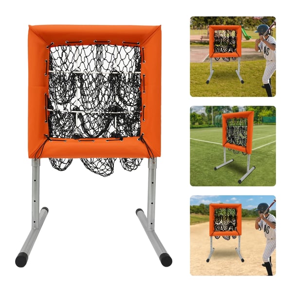 Basebollträningsutrustning, justerbar höjd, multifunktionell, Orange