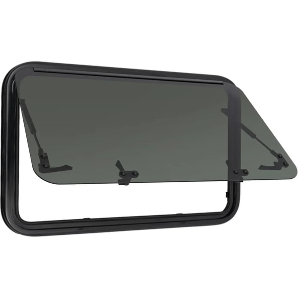 Campingvognsvindue, Myggenet, Rullegardin,sort